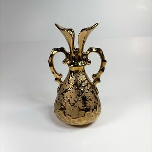 Vintage Bel Terr China 6.5 “‎ Weeping Gold 22KT Bud Vase